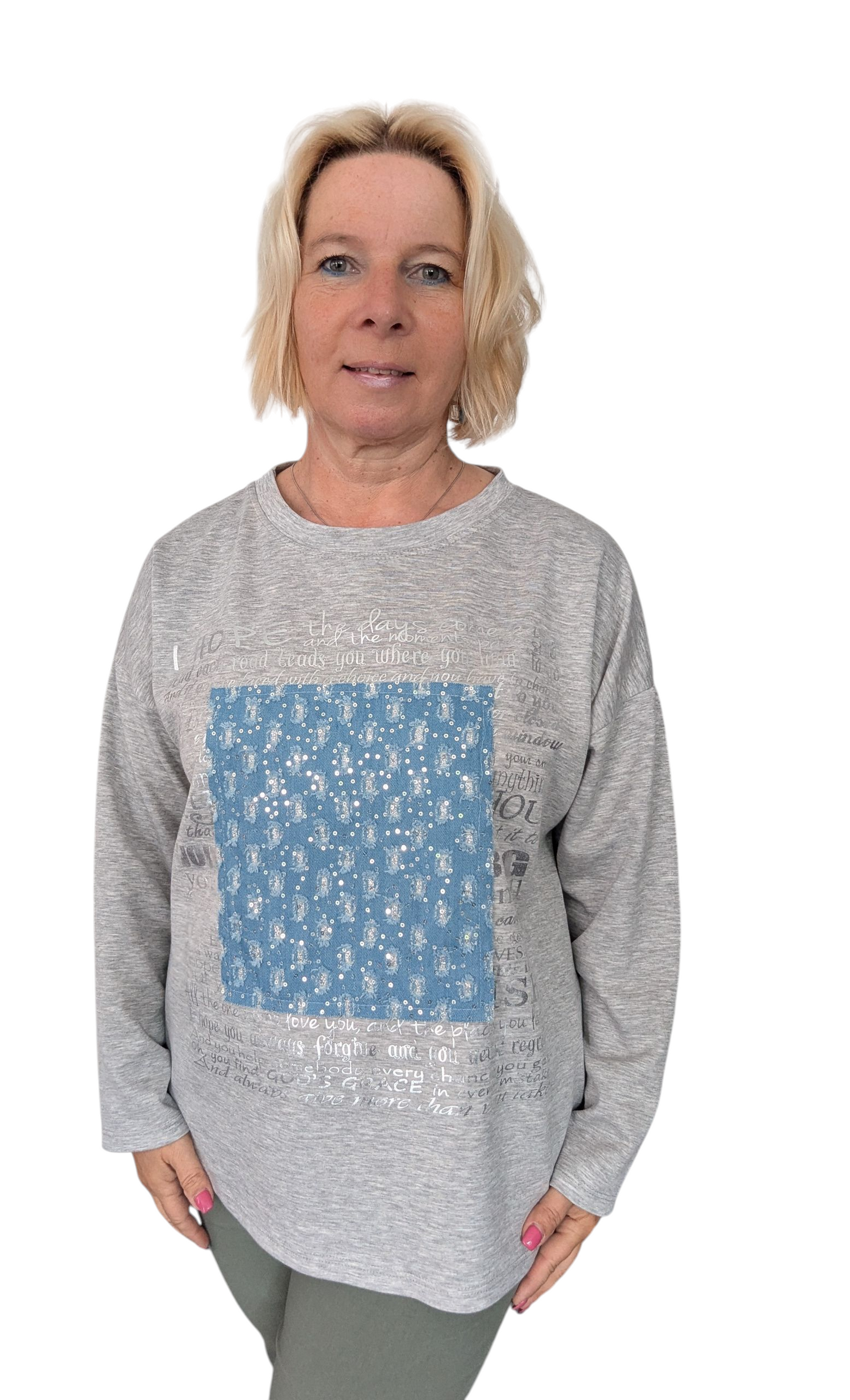 Sweatshirt "Hope" grau