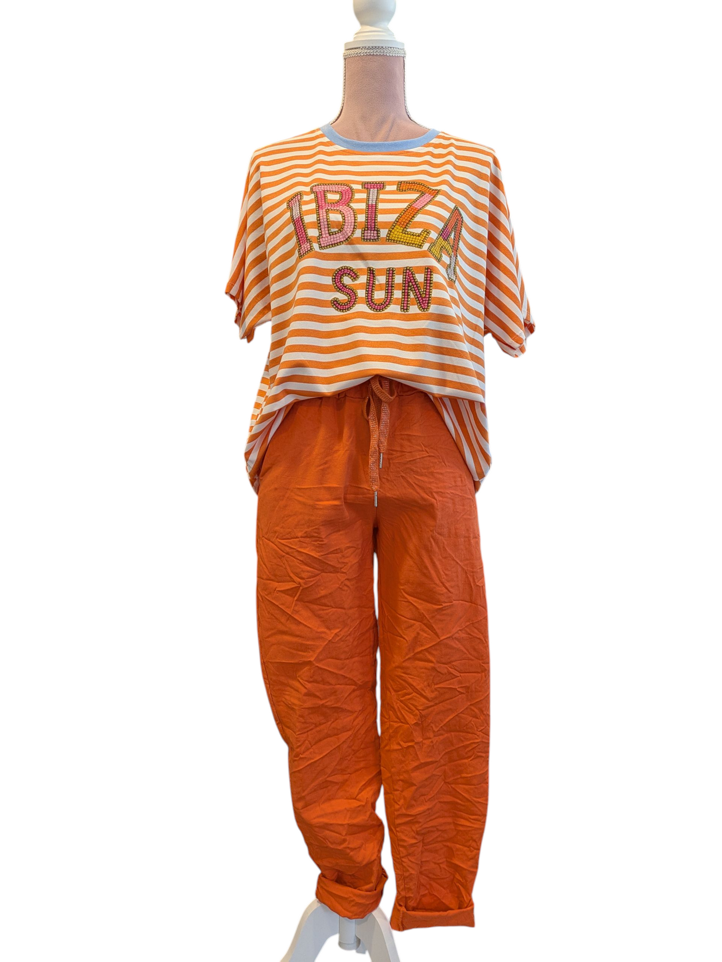Joggpant orange lang