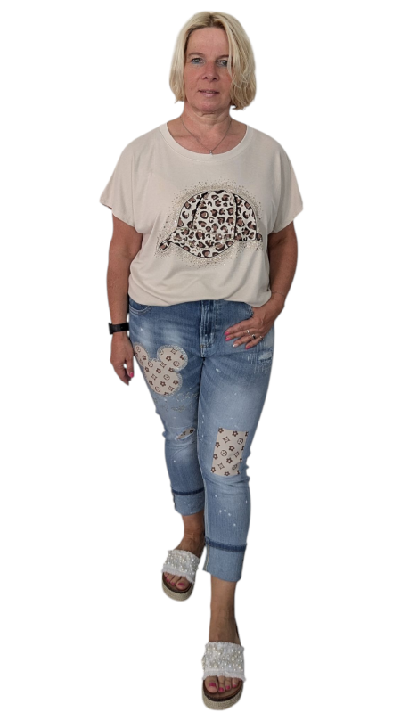 T-Shirt sandfarben "Cap Leo"