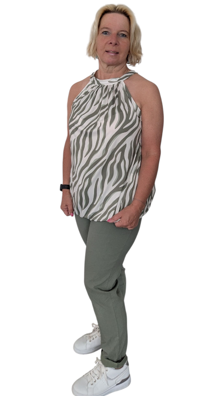 Top "Ella" khaki creme