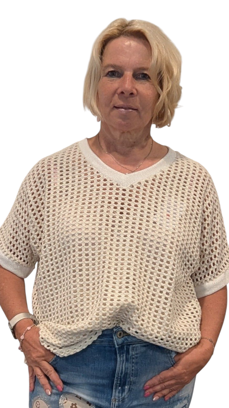 Löchriges Shirt "Alisa" in creme