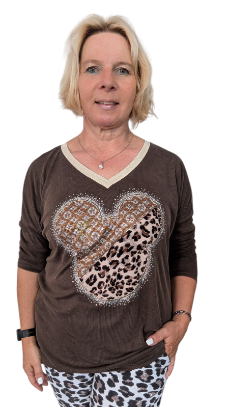 Shirt Langarm "Disney" braun