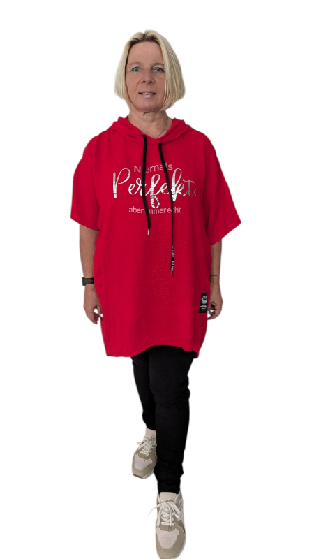 Hoody "Niemals perfekt" rot