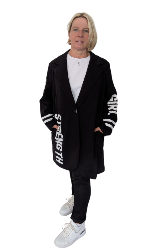 Longblazer "Girl-Power" schwarz