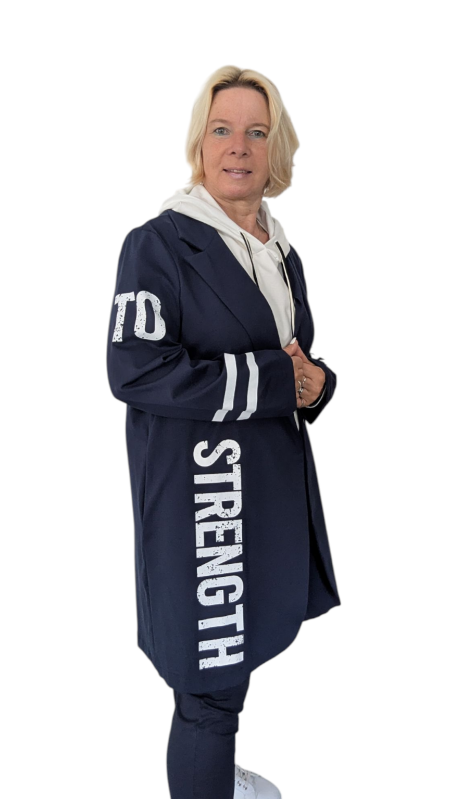 Longblazer "Girl-Power" dunkelblau