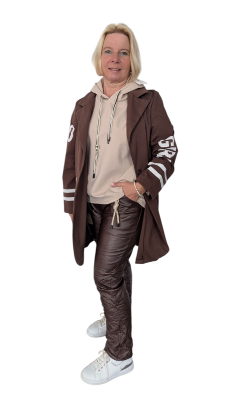 Joggpant Leder Imitat "Francesca" dunkelbraun