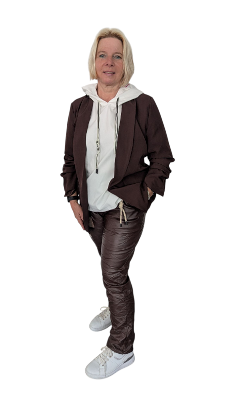 Joggpant Leder Imitat "Francesca" dunkelbraun
