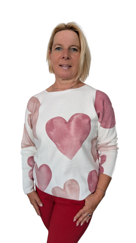 Pullover "Cuore" weinrot rosé