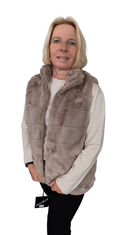 Fellweste "Alina" in sand-beige
