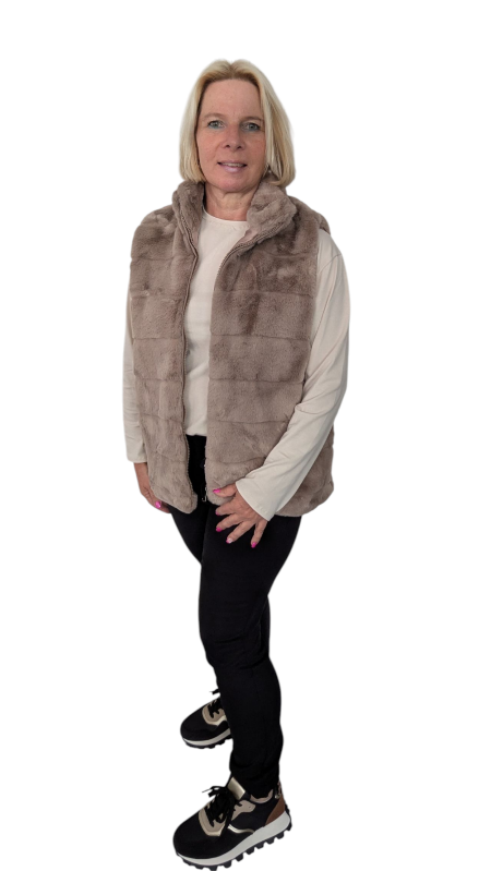 Fellweste "Alina" in sand-beige