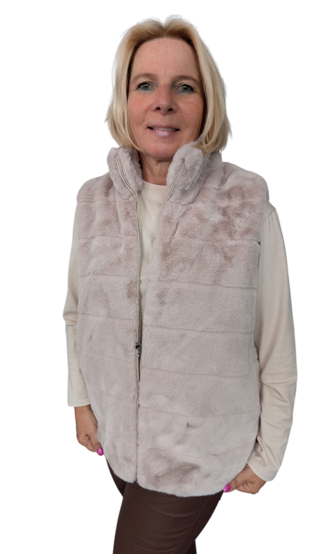 Fellweste "Alina" in creme