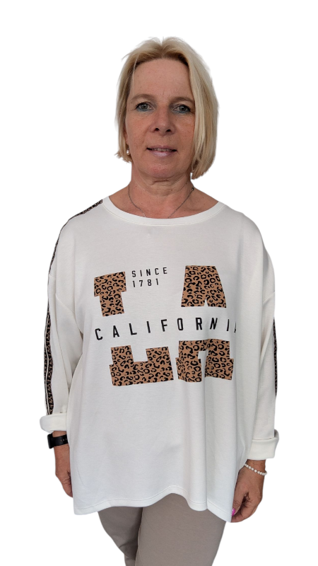 Sweatshirt "LA" in creme