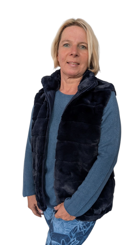 Webpelz-Weste "Alina" navy L/XL