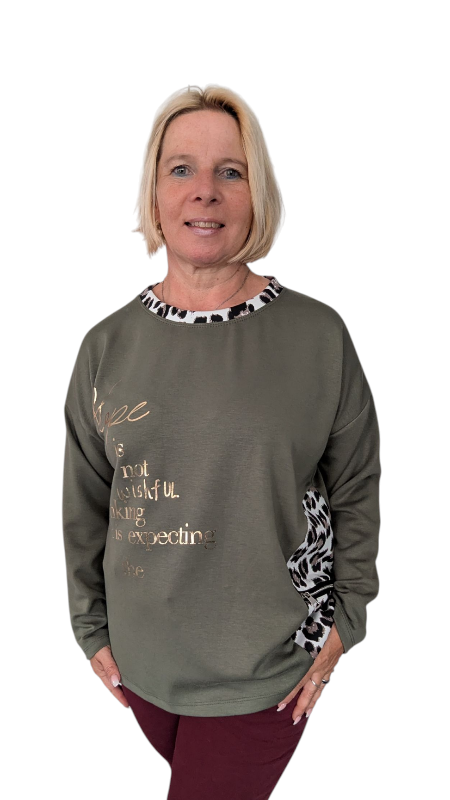 Sweatshirt "Wishfull" khaki