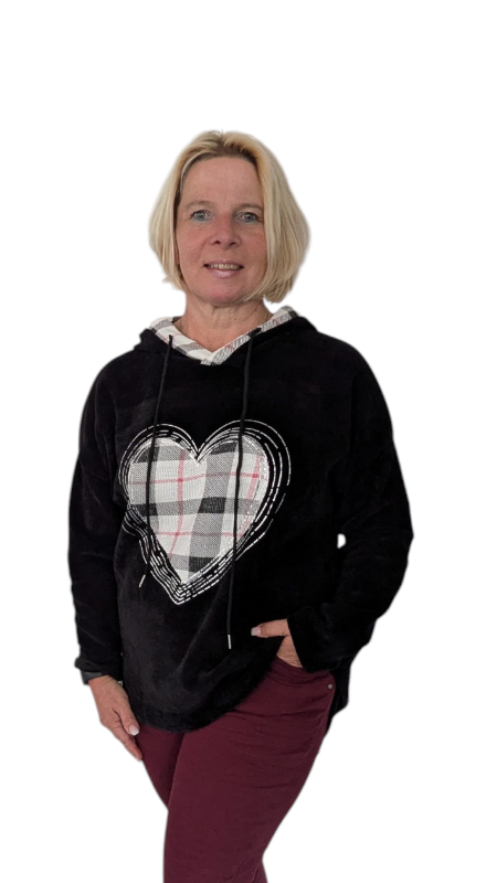 Hoody "Karo-Herz" schwarz