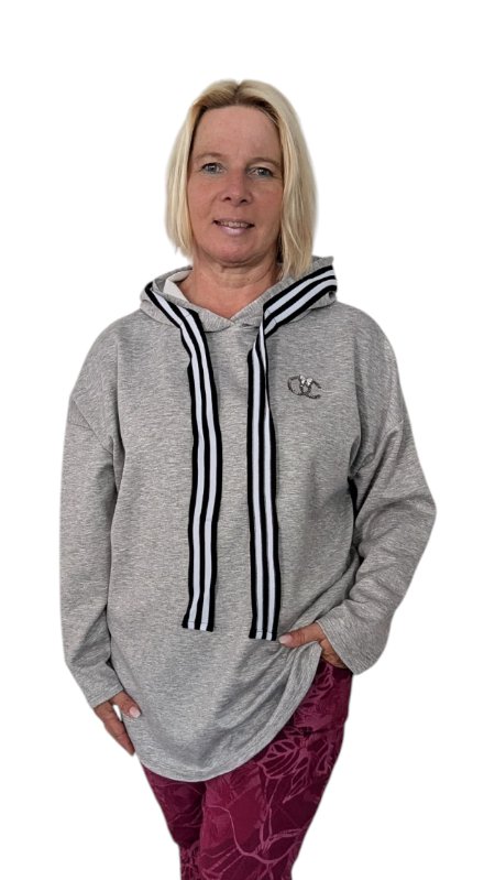 Hoody "Stripes" grau