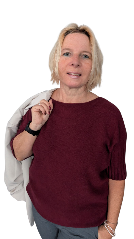 Kurzarm Pulli "Bella" weinrot