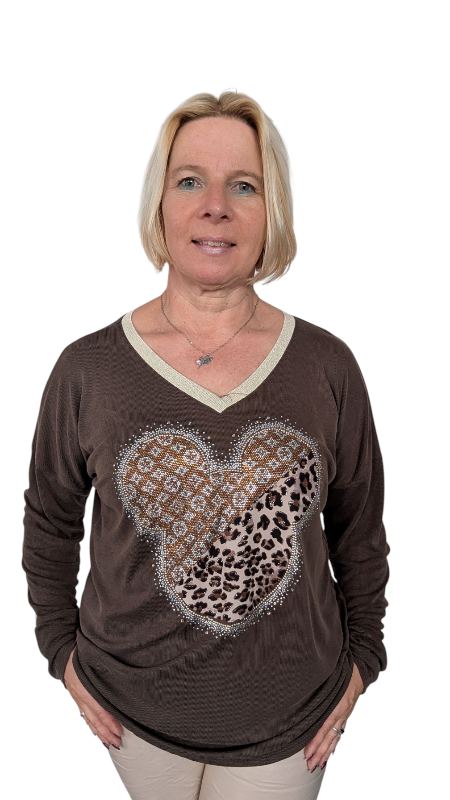 Shirt Langarm "Disney" braun