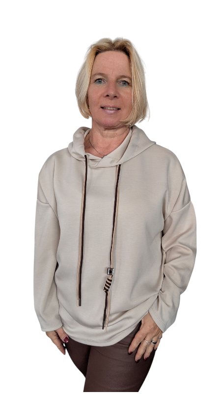 Hoodie "Life" sandfarben