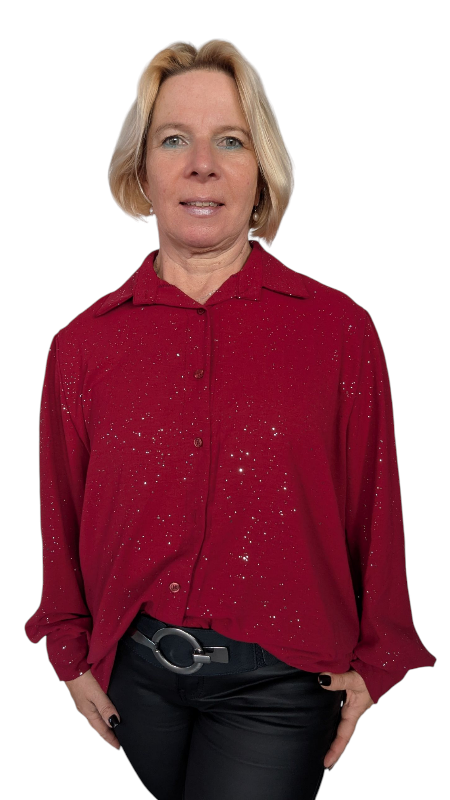 Bluse "Noel" weinrot mit Glitzer
