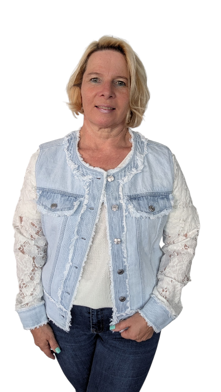 Jeansjacke mit Spitze "Ivory"