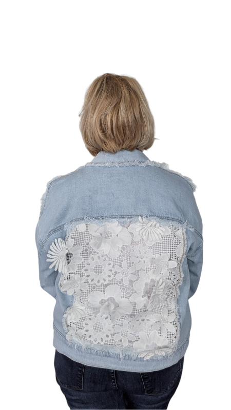 Jeansjacke "Spitze"
