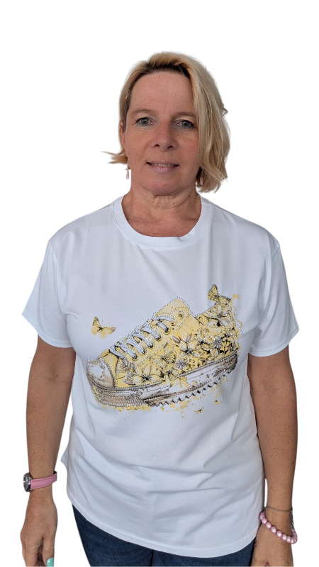 T-Shirt "Turnschuh" gelb