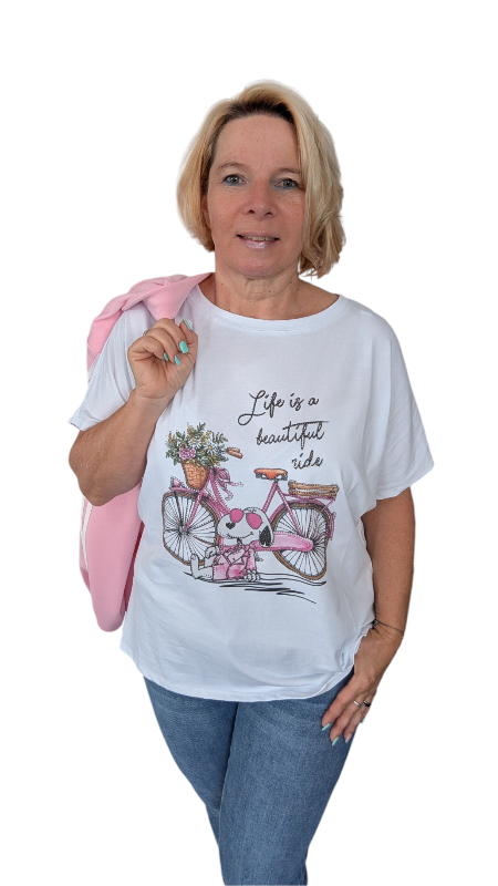T-Shirt Snoopy "Fahrrad"