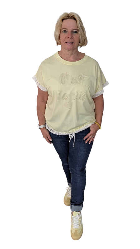 T-Shirt "c est la vie" gelb