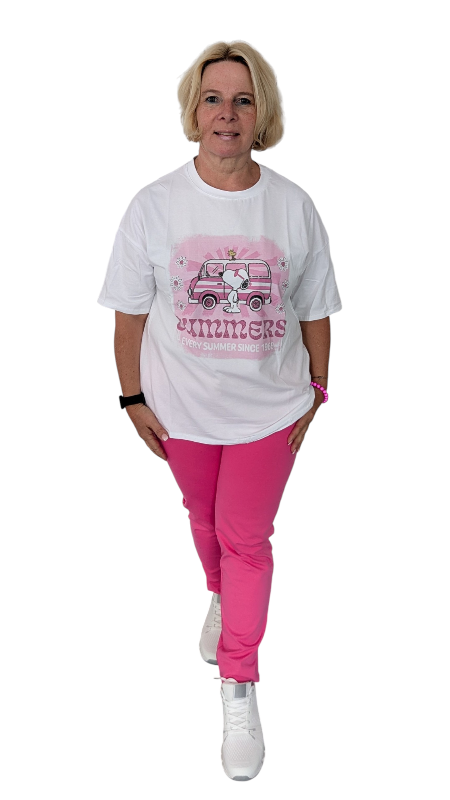 T-Shirt Snoopy "Summers" pink