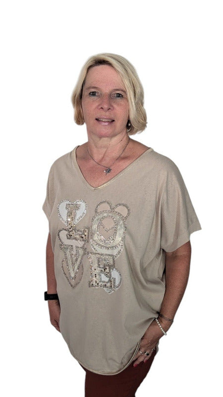 T-Shirt "Love" beige