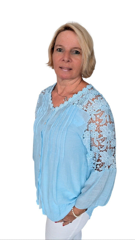Bluse "Bali" hellblau