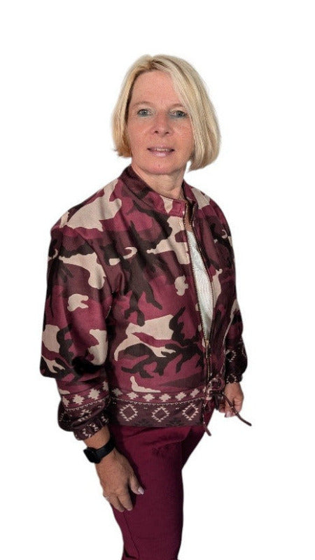 Blouson "Camouflage" weinrot