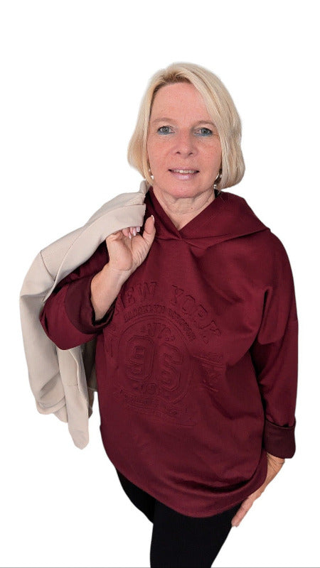 Hoody "New York" bordeaux