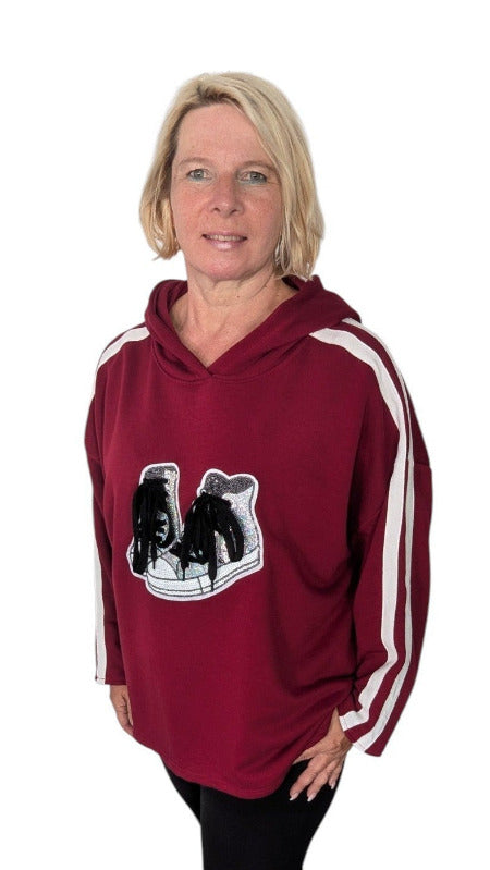 Hoodie "Scarpa" weinrot