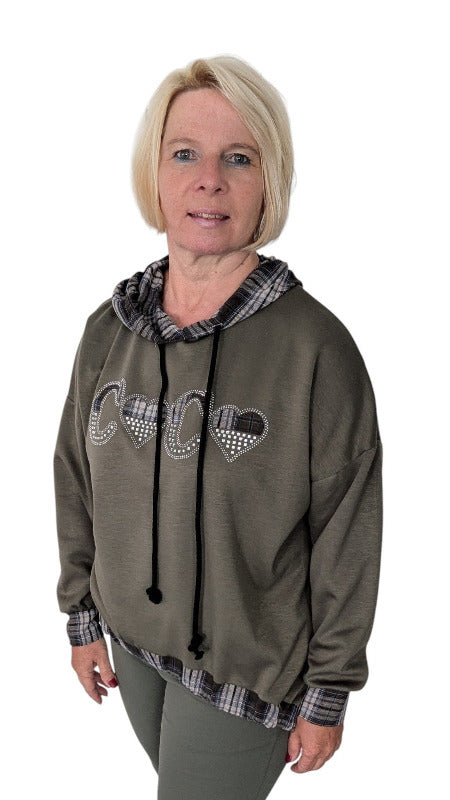 Hoodie "Coco" in khaki