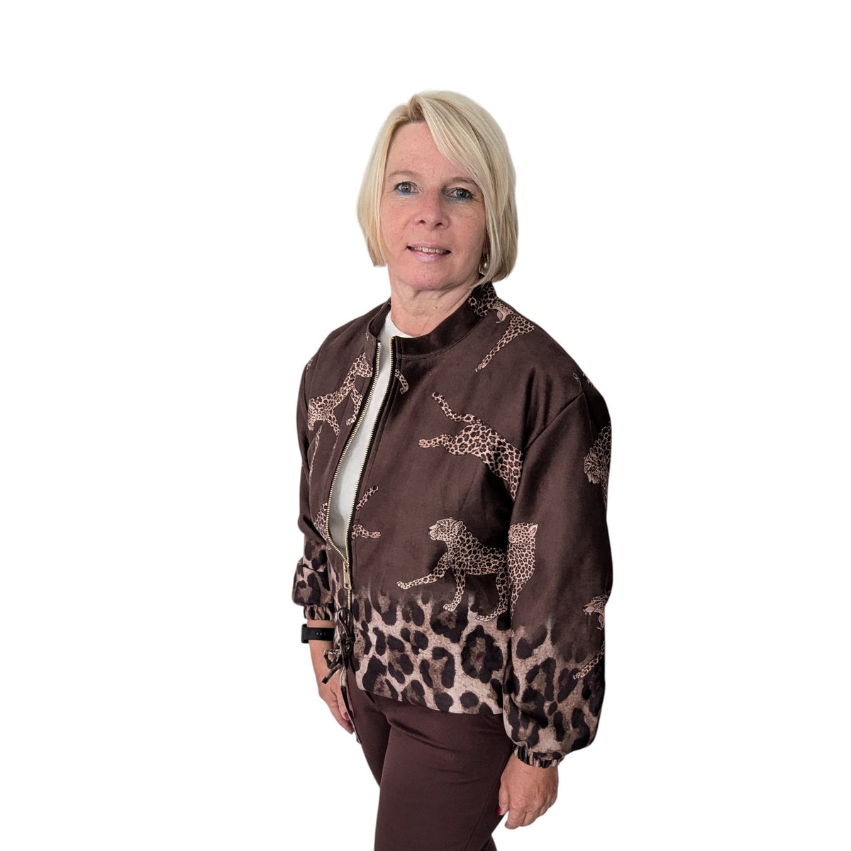 Blouson "Leopard" braun