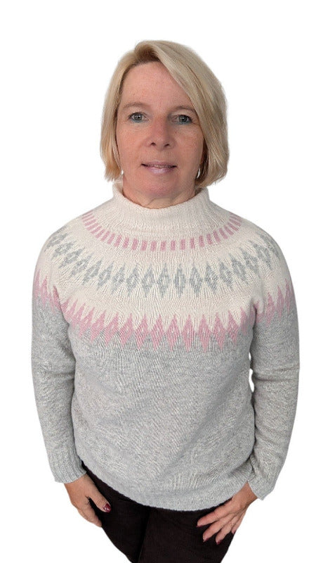 Pullover "Cashmere" in rosa weiß