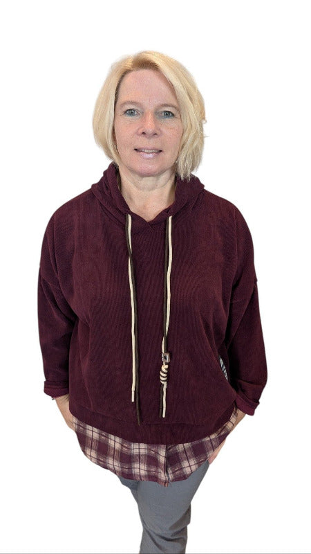 Hoodie "Bionda" weinrot
