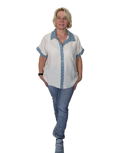 Jeanshose blau "Antonia" von Jewelly mit Herzknopf