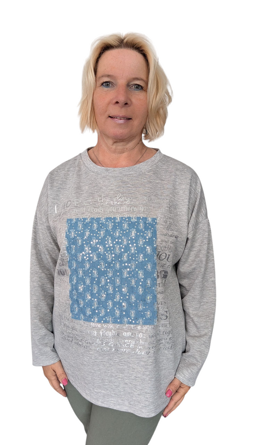 Sweatshirt "Hope" grau