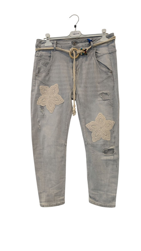 Jeans "Flower" von Sexy Woman Gr. M