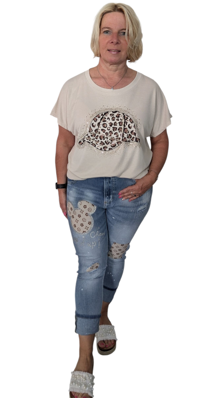 T-Shirt sandfarben "Cap Leo"