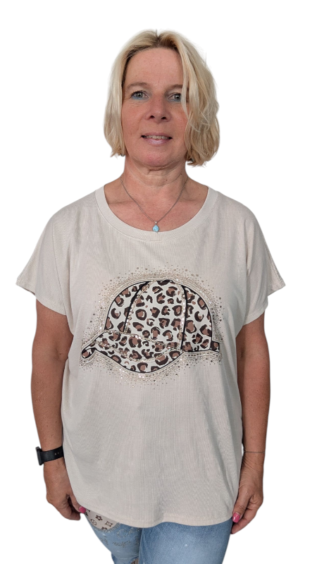 T-Shirt sandfarben "Cap Leo"