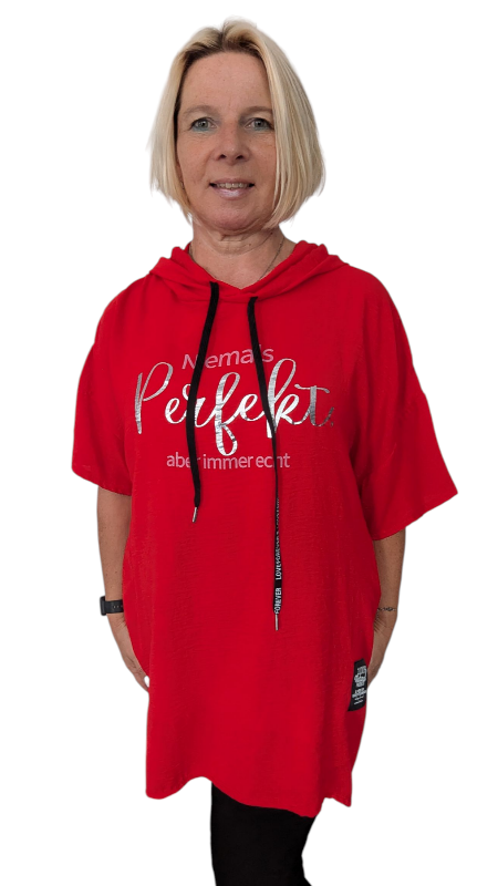 Hoody "Niemals perfekt" rot