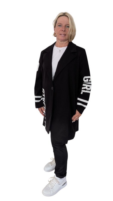 Longblazer "Girl-Power" schwarz