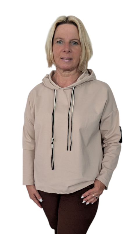 Hoody "Life" beige sand