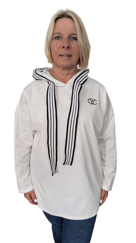 Hoody "Stripes" weiß