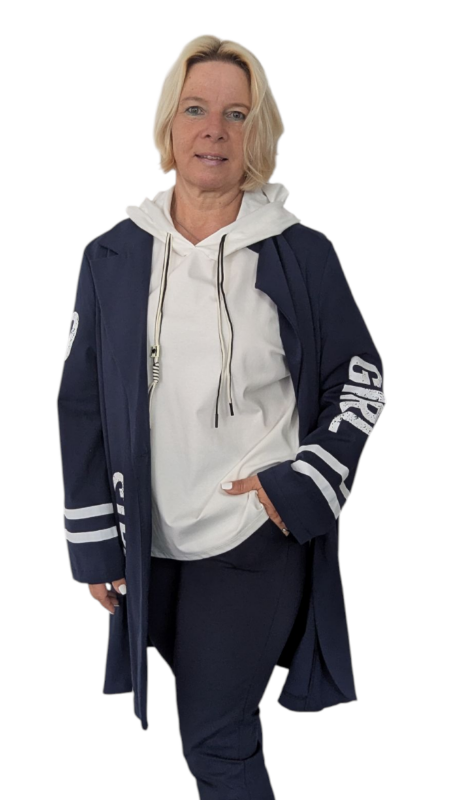 Longblazer "Girl-Power" dunkelblau