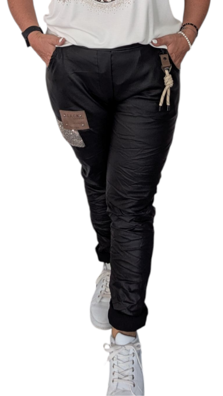 Joggpant Leder Imitat "Francesca" schwarz